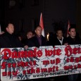 Etwa 80 Neonazis kamen am Abend des 10. November zu einem Aufmarsch nach Hünfeld bei Fulda ...