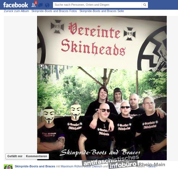 Selbstdarstellung der Vereinten Skinheads. Quelle: Facebook.com